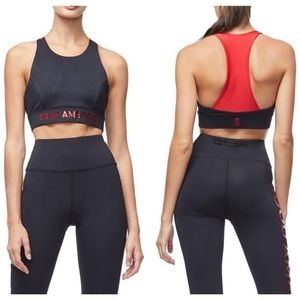 NWT Good American The Core Power Sports Bra Black/Red size 1 Small